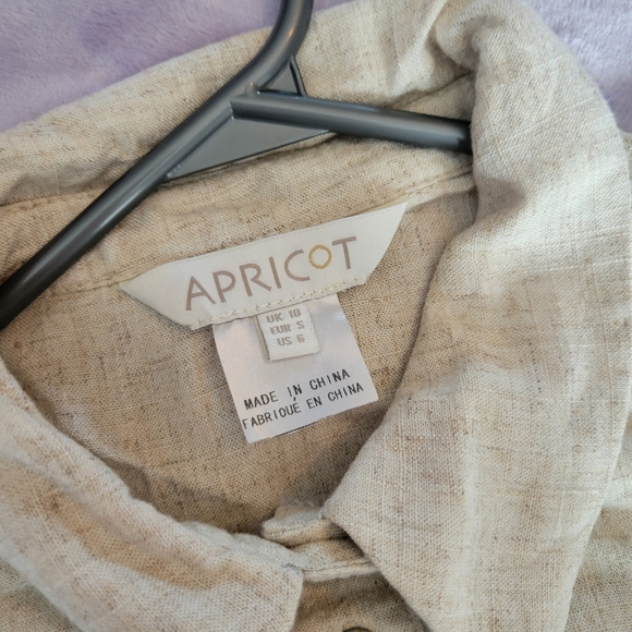 Apricot button-up viscose linen top sz 6 - Picture 6 of 8